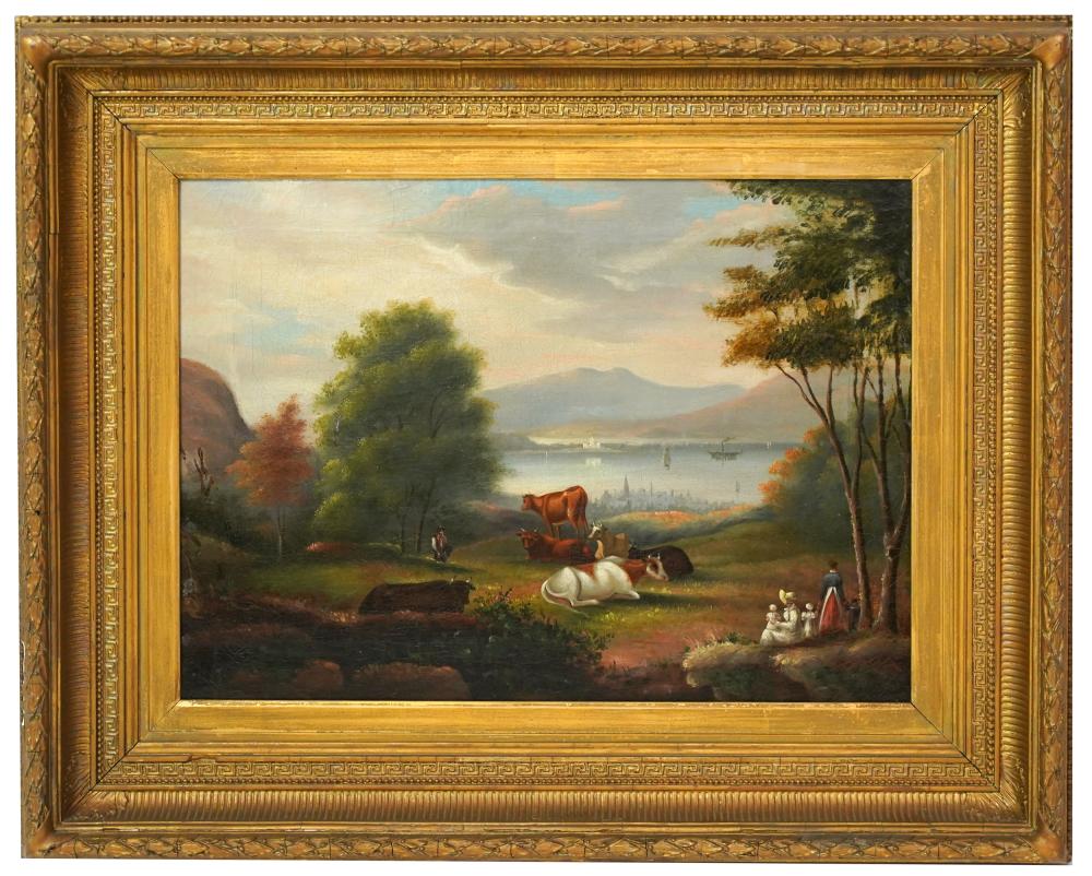 Appraisal: HUDSON RIVER SCHOOL LANDSCAPEoil on canvas relined unsigned Condition fully