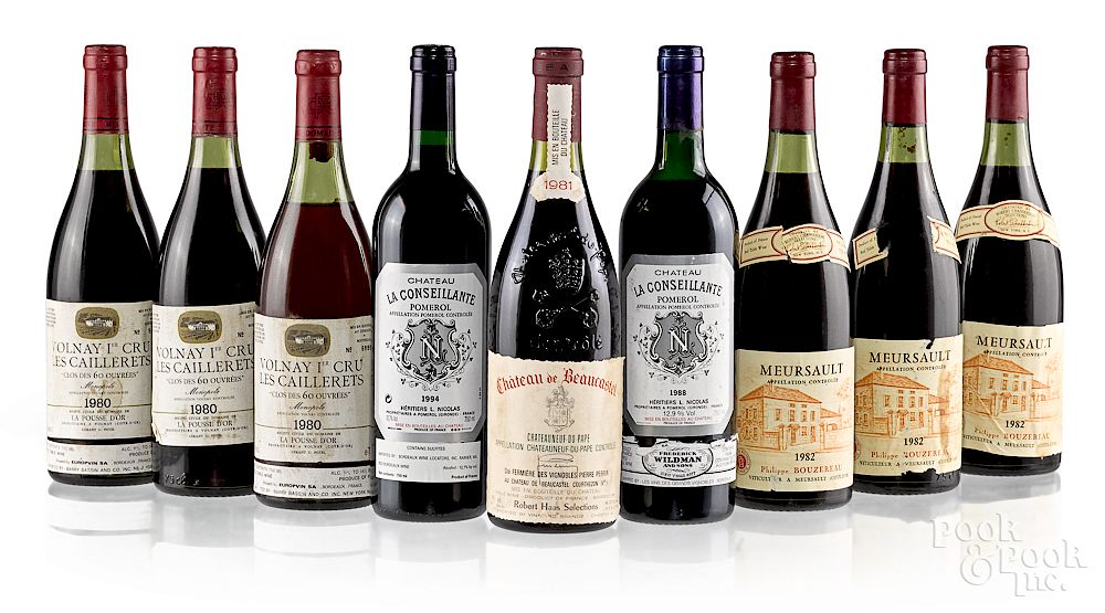 Appraisal: Nine bottles of French red wine Exclusive on Bidsquare Nine