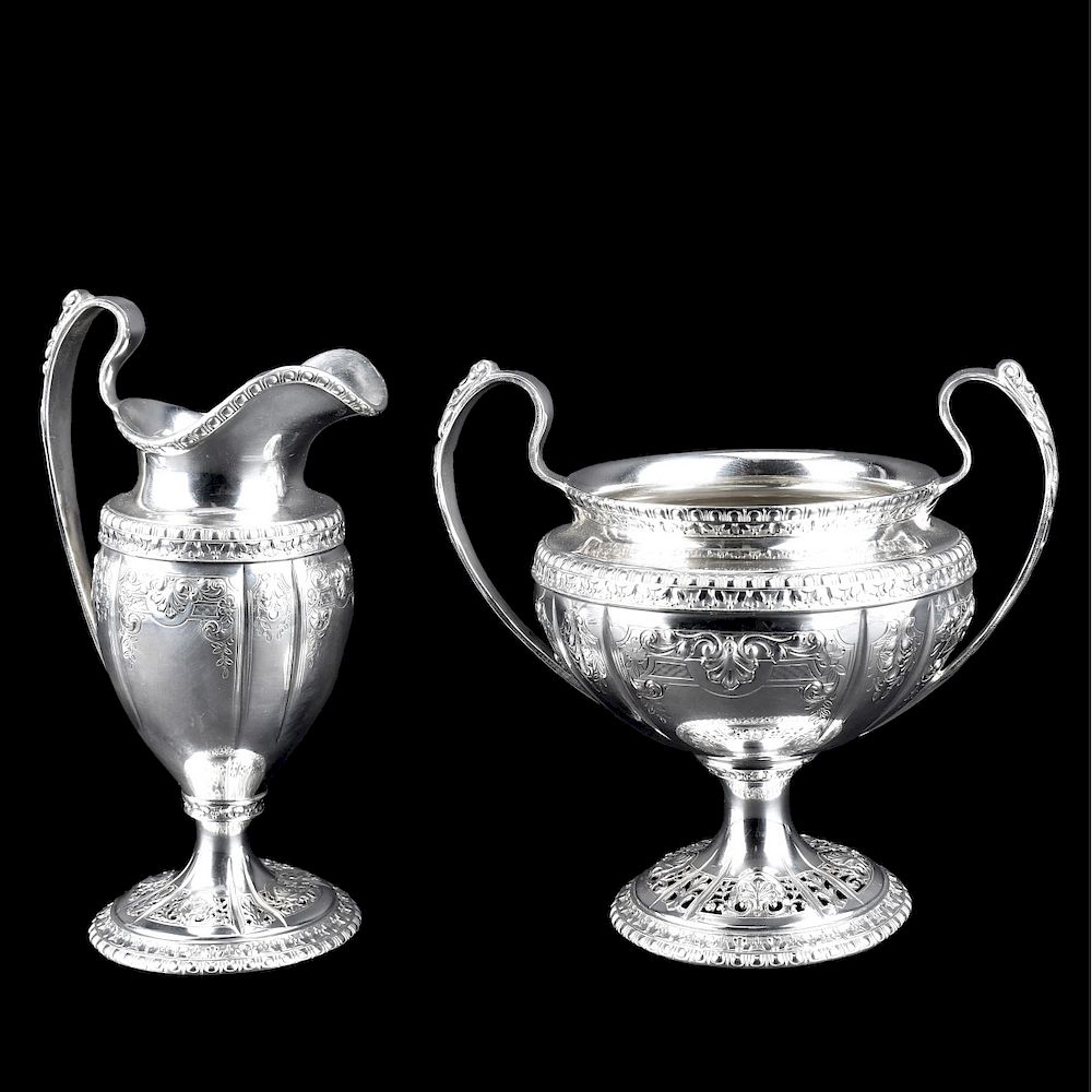 Appraisal: Sterling Silver Creamer and Sugar Set Bailey Banks Biddle Sterling