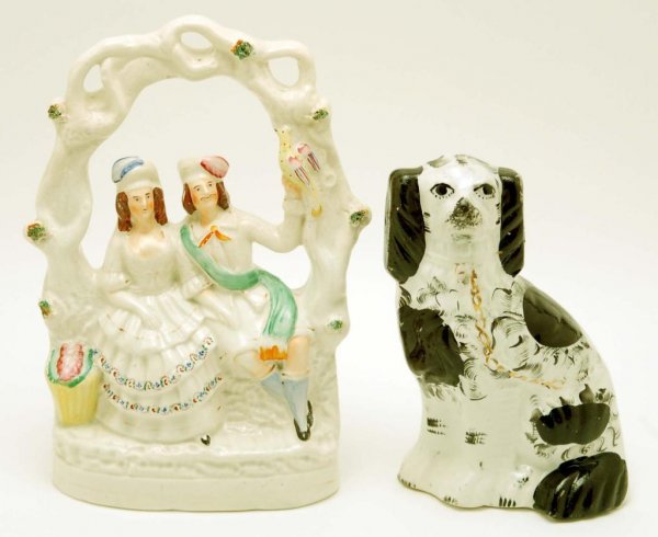 Appraisal: Two English Staffordshire figurines dating from the late th century