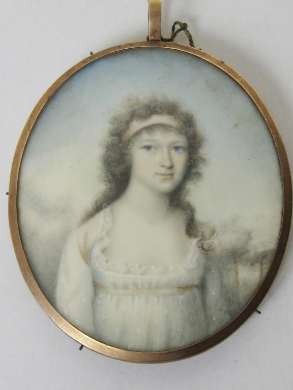 Appraisal: ENGLISH SCHOOL CIRCA Portrait of a Lady half-length wearing a