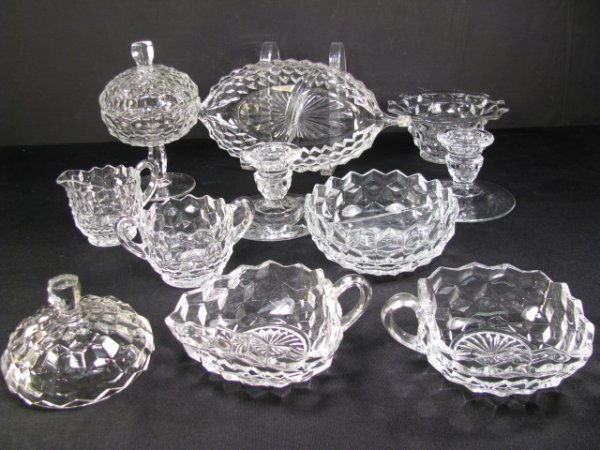 Appraisal: Group of clear glass Fostoria American pattern Compote with lid