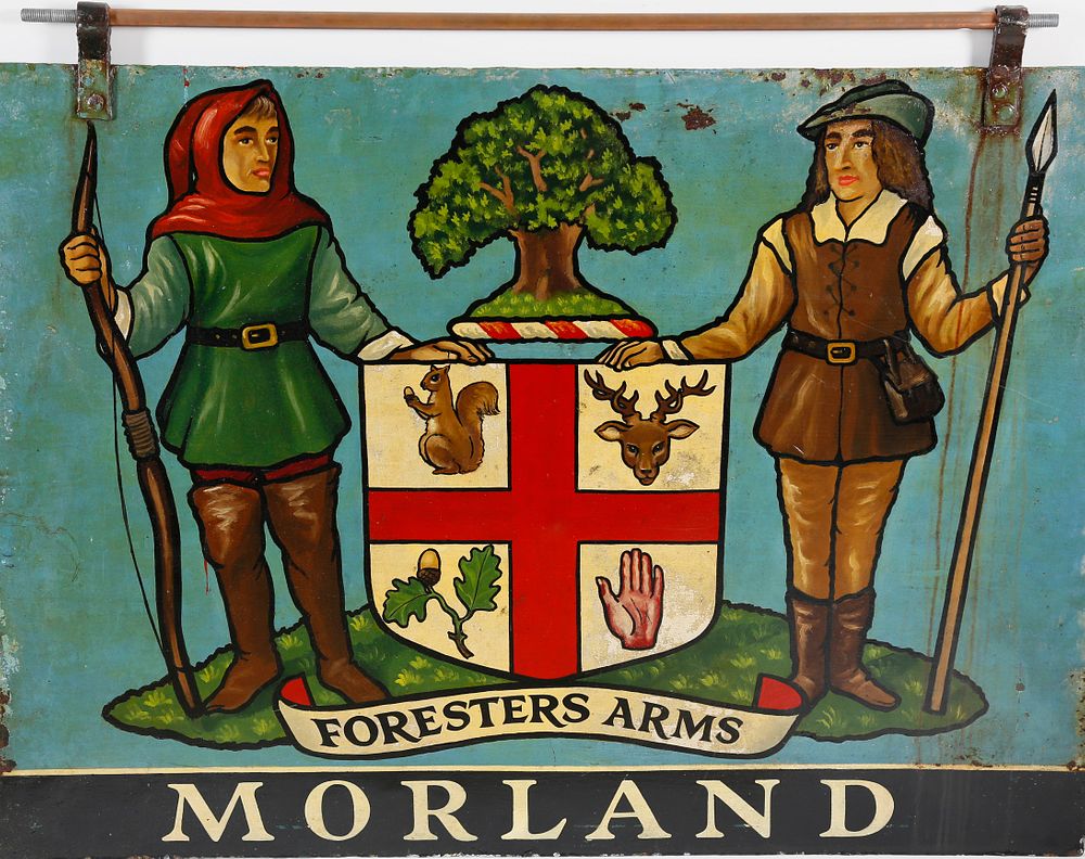 Appraisal: Painted Iron Pub Sign Foresters Arms Morland th Century Painted