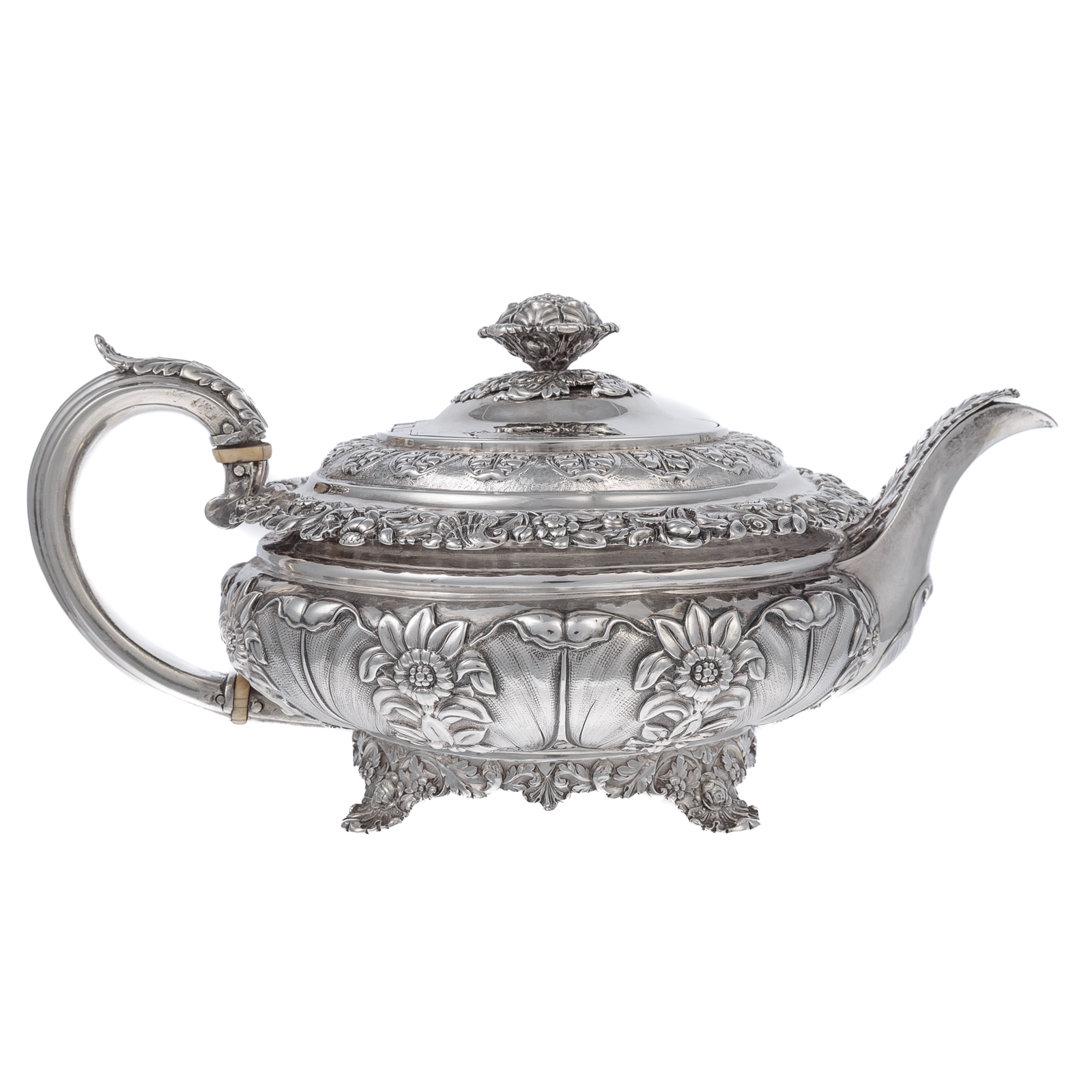 Appraisal: GEORGE IV SILVER TEAPOT Rebecca Emes Edward Barnard I London