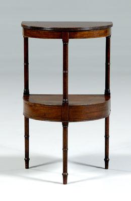 Appraisal: Sheraton inlaid wash stand mahogany with faux bamboo turnings hinged