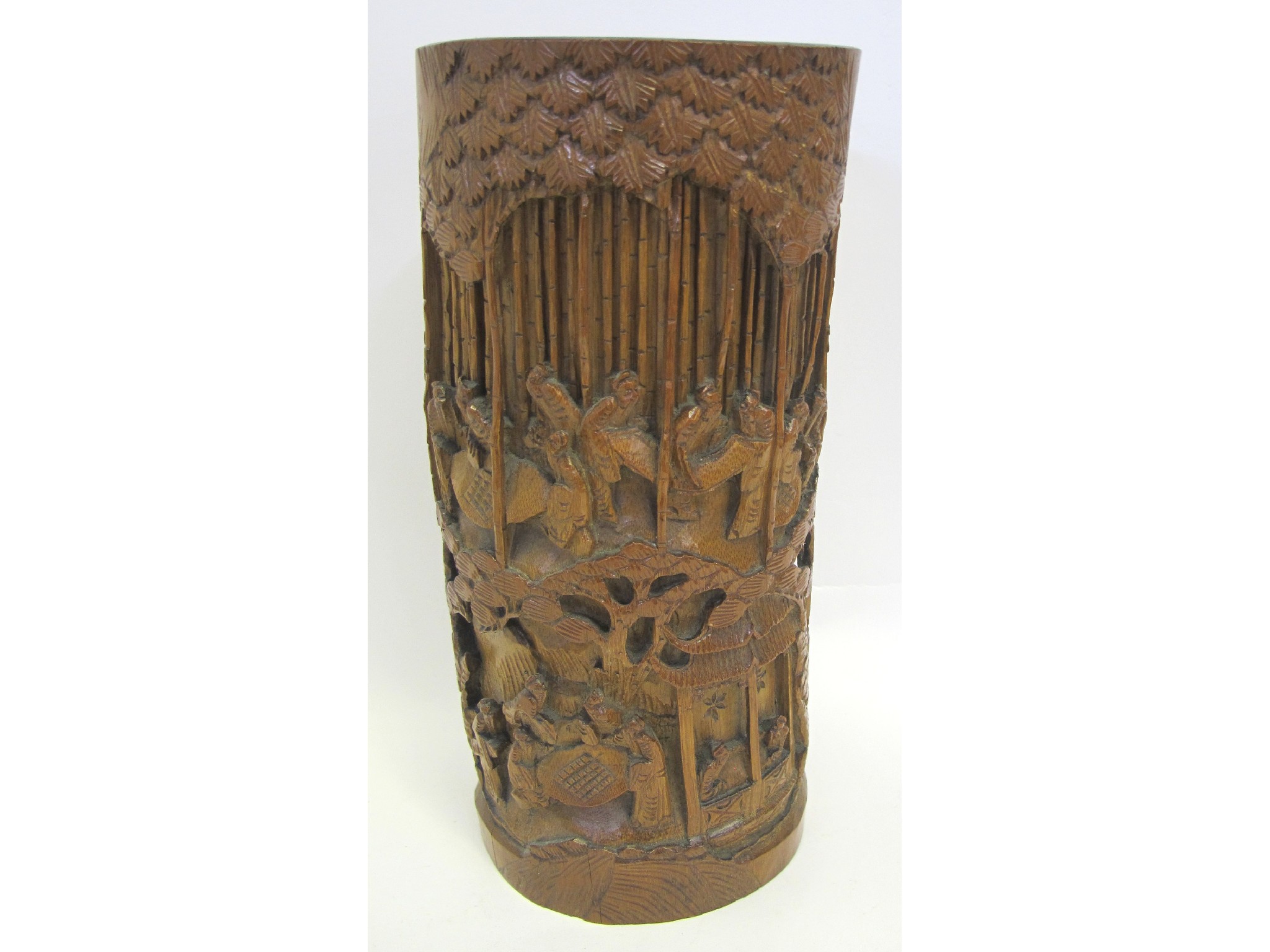 Appraisal: Asian carved wood vessel