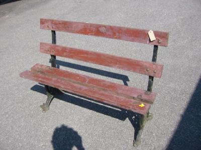 Appraisal: A VICTORIAN CAST IRON FOLDING GARDEN BENCH by the Unity