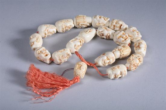 Appraisal: EIGHTEEN CHINESE LOHAN IVORY BEADS PROVENANCE Private Collection of Emmanuel