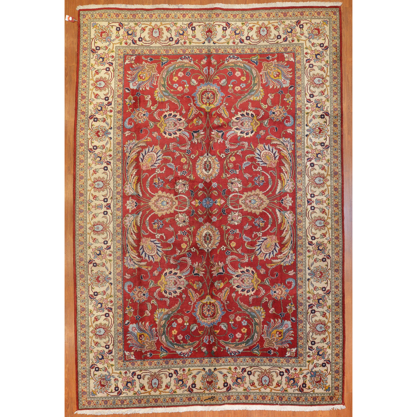 Appraisal: TABRIZ RUG PERSIA X Fourth quarter- th century hand-knotted wool