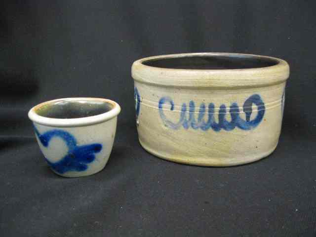 Appraisal: Blue Decorated Stoneware Bowls '' '' excellent