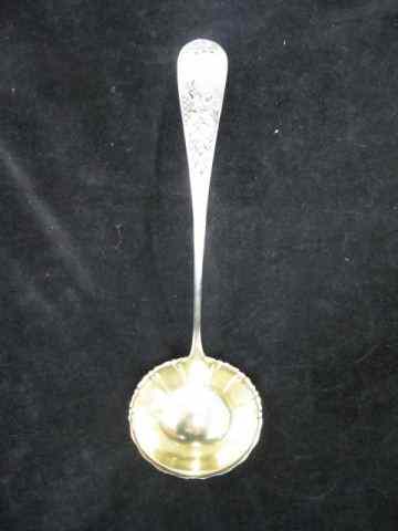 Appraisal: Victorian Whiting Sterling Silver Soup Ladle bright-cut floral gold wash