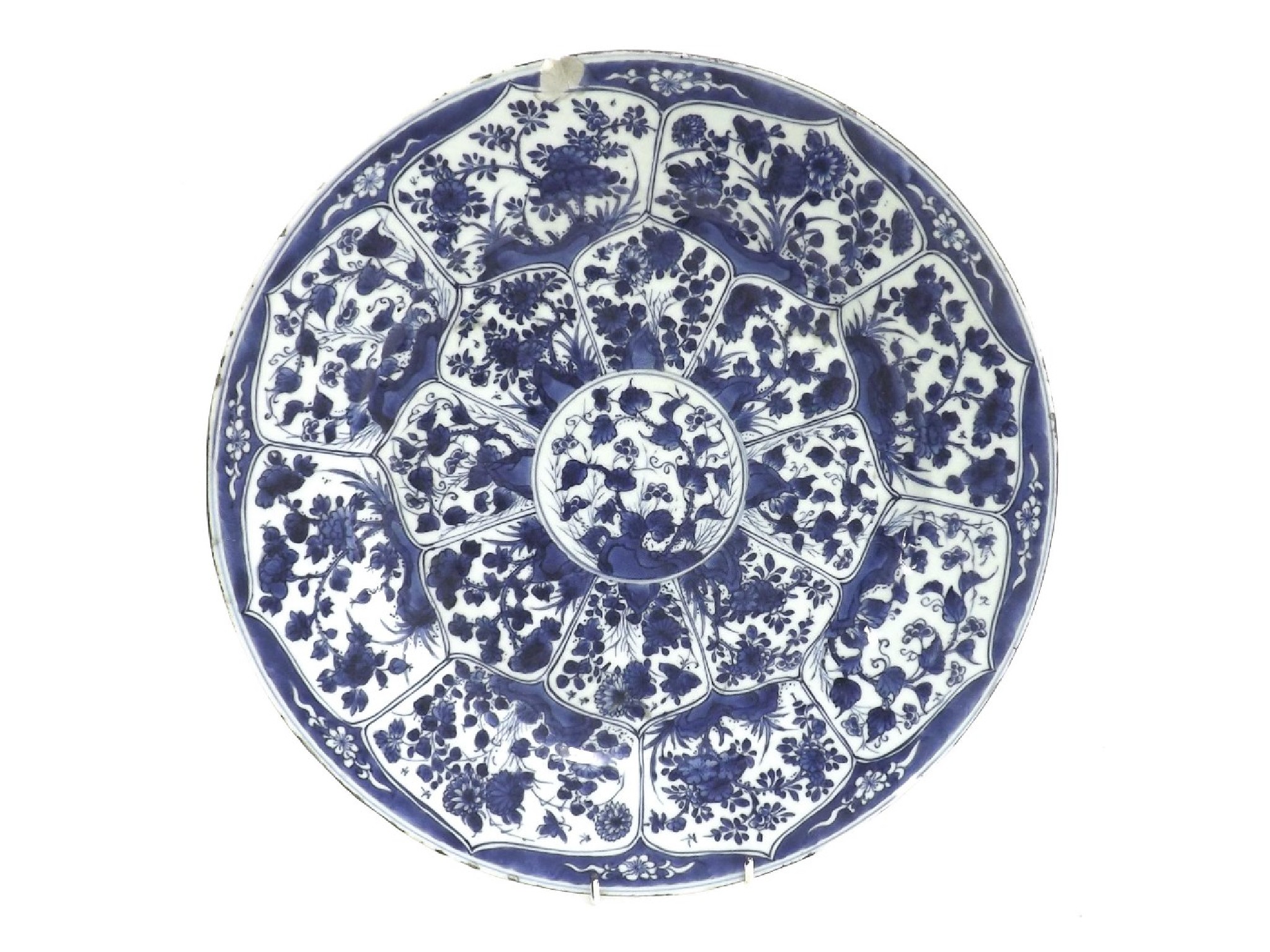 Appraisal: Chinese Kangxi mark and period blue and white charger decorated