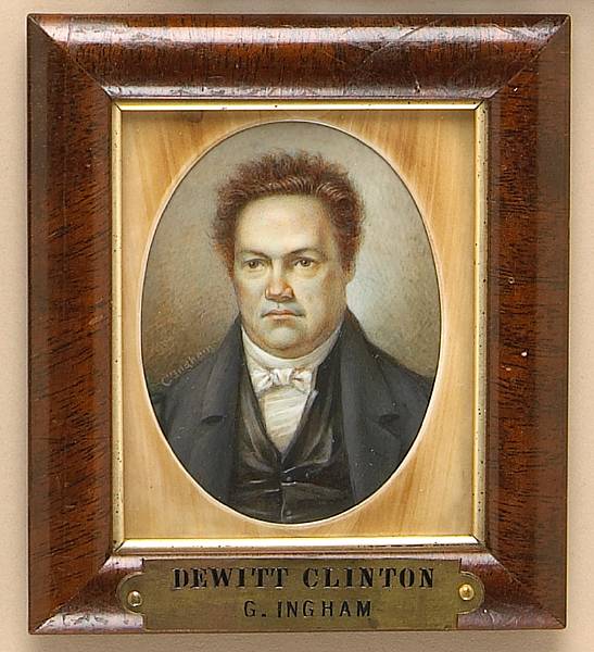 Appraisal: A portrait miniature of DeWitt Clinton - after Charles Cromwell