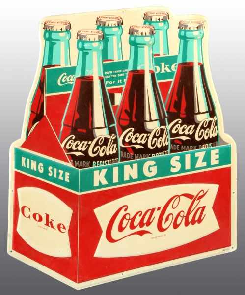 Appraisal: Tin King Size Coca-Cola Sign Description Light to medium surface