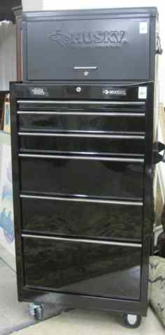 Appraisal: HUSKY TOOL TOP CHEST AND ROLLER CABINET WITH CONTENTS recent