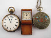 Appraisal: A gunmetal quarter repeating open face pocket watch main spring