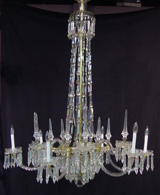 Appraisal: Crystal Gas Chandelier Mid th Century Converted to electricity Purchased