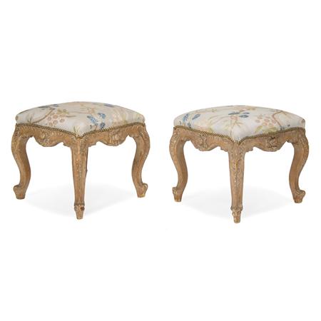 Appraisal: Pair of Early Continental Rococo Fruitwood Footstools Estimate -