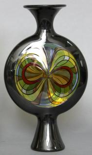 Appraisal: Kurt Wallstab German b - Kaleidoscope Multicolored pilgrim's bottle in