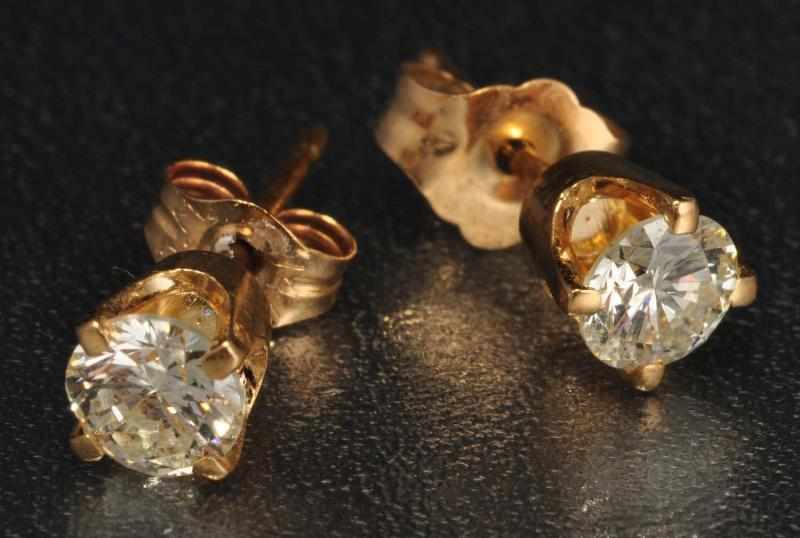 Appraisal: Pair of K Y Gold Diamond Earrings Description Diamonds ctw