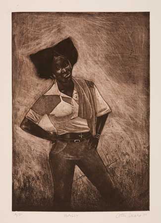 Appraisal: OTTO NEALS - Sassy Etching and aquatint printed in bistre