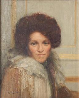 Appraisal: Carl Lindin oil Carl Lindin American th c - Portrait