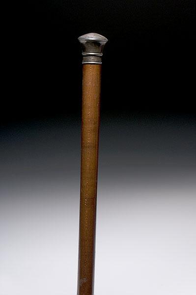 Appraisal: NIP STICK CANE WITH STERLING KNOB American ca s Cane