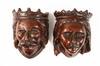 Appraisal: PAIR WALL CARVINGS - th c English Heads of Medieval