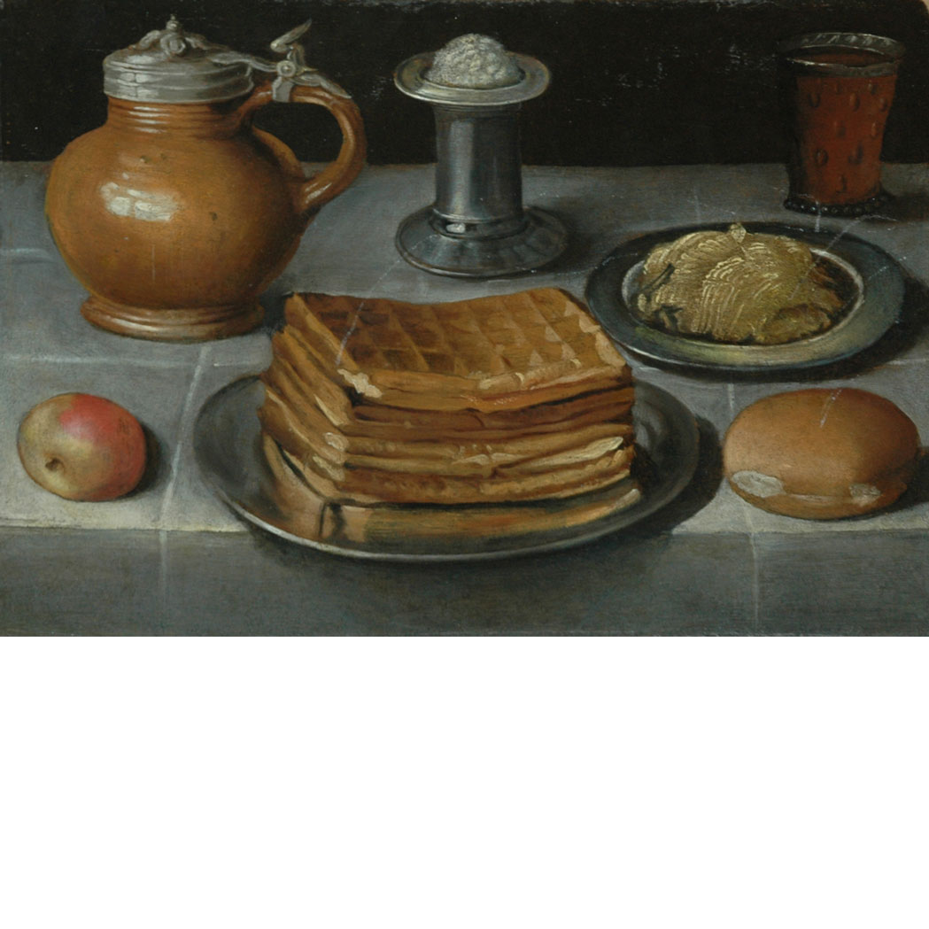 Appraisal: Dutch School th Century Still Life with Waffles Oil on