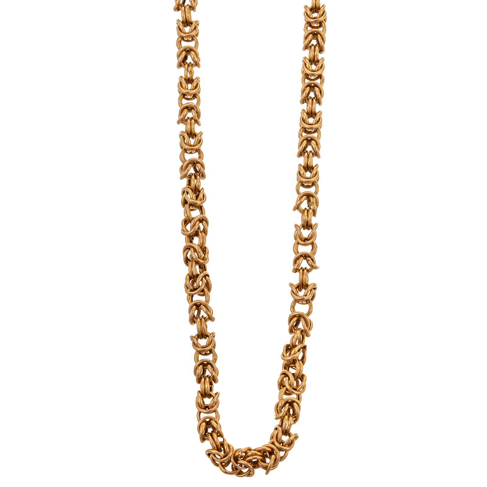 Appraisal: A BYZANTINE LINK CHAIN IN K YELLOW GOLD K yellow