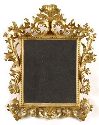 Appraisal: A Florentine carved giltwood and gesso mirror the later rectangular