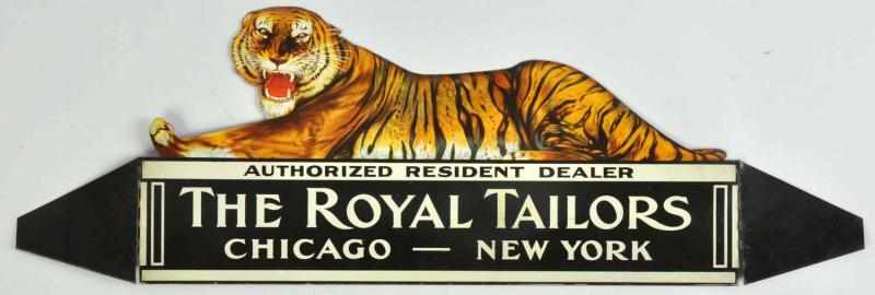 Appraisal: Tin Royal Tailors Advertising Sign Description Beautiful image of a