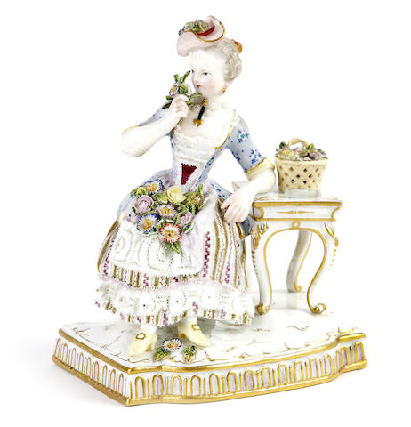 Appraisal: A Meissen figure allegorical of Smell late th century After