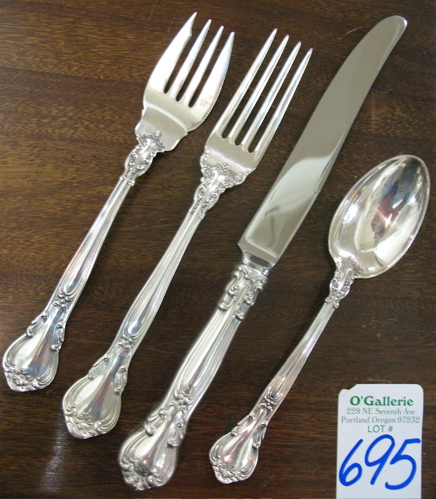 Appraisal: A SET OF GORHAM STERLING SILVER FLATWARE pieces Chantilly pattern