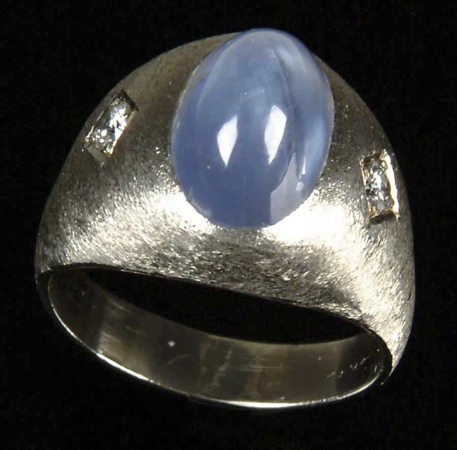 Appraisal: CARAT BLUE STAR SAPPHIRE DIAMOND AND K WHITE GOLD RING