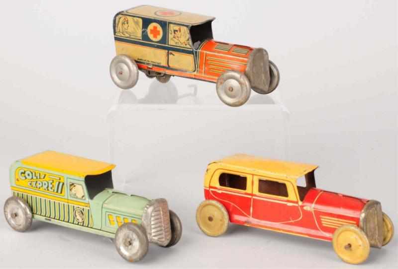 Appraisal: Lot of Tin Litho Auto Nickel-Size Toys French Includes one