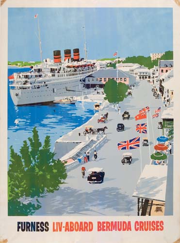 Appraisal: ADOLPH TREIDLER FURNESS LIV - ABOARD BERMUDA CRUISES x inches