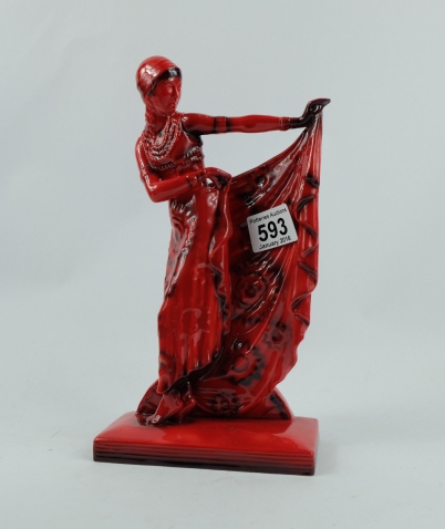 Appraisal: Peggy Davies Ceramics Ruby Fusion Figure of a Persian Dancer