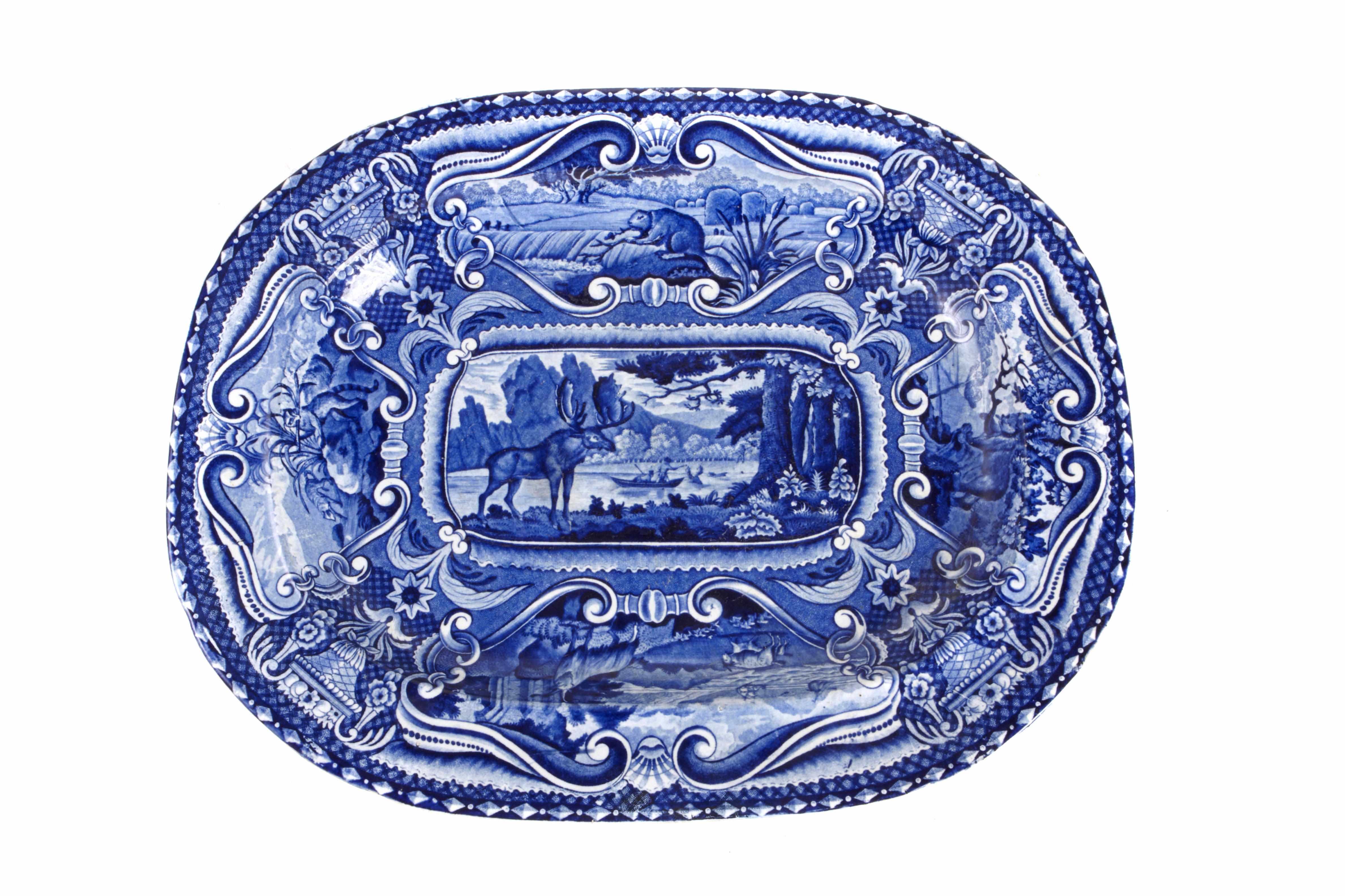 Appraisal: Property of various owners A blue and white transfer decorated