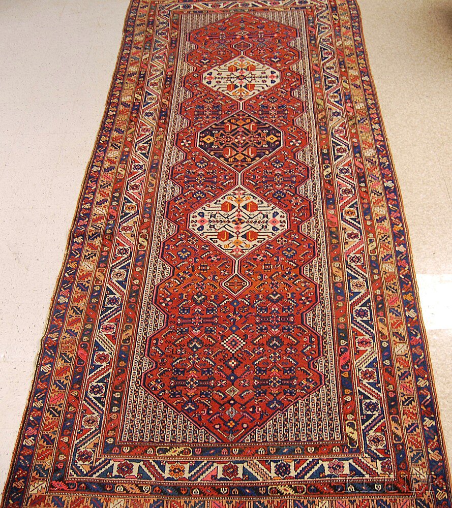 Appraisal: Northwest Persian Long Rug early th century selvage wear ft