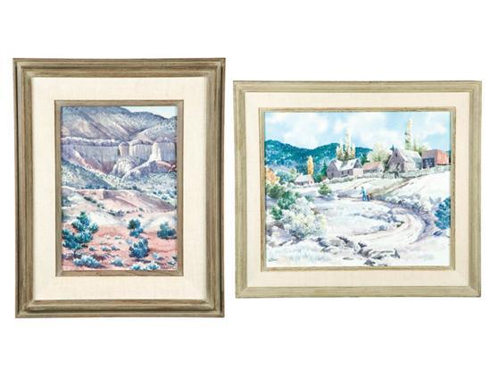 Appraisal: TWO LANDSCAPES BY TOM TALBOT NEW MEXICO TH CENTURY Watercolor