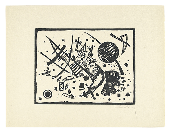 Appraisal: WASSILY KANDINSKY Holzschnitt f r die Ganymed-Mappe Woodcut x mm