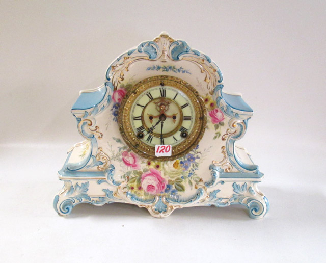 Appraisal: CHINA CASE MANTEL CLOCK La Nord model by Ansonia Clock