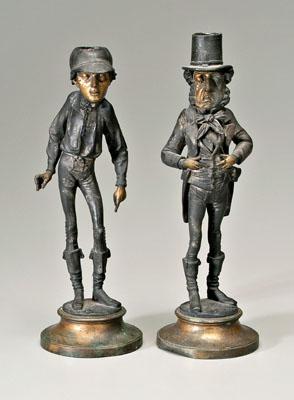 Appraisal: Two Spy candlesticks Guillemin one a slender jockey - in