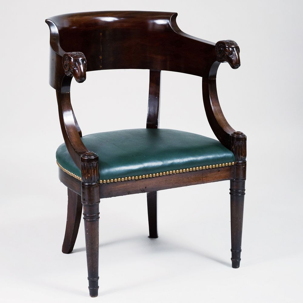 Appraisal: Louis Philippe Mahogany Fauteuil de Bureau x x in Property