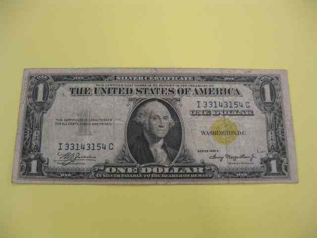 Appraisal: -A U S North Africa Note special WWII issue yellow