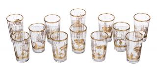 Appraisal: A SET OF TWELVE TUMBLERS AFTER POTEMKIN GLASS FACTORY based