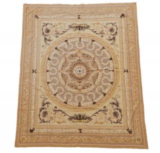 Appraisal: Neoclassical Style Needlework Rug ' ' x ' Wool Floral