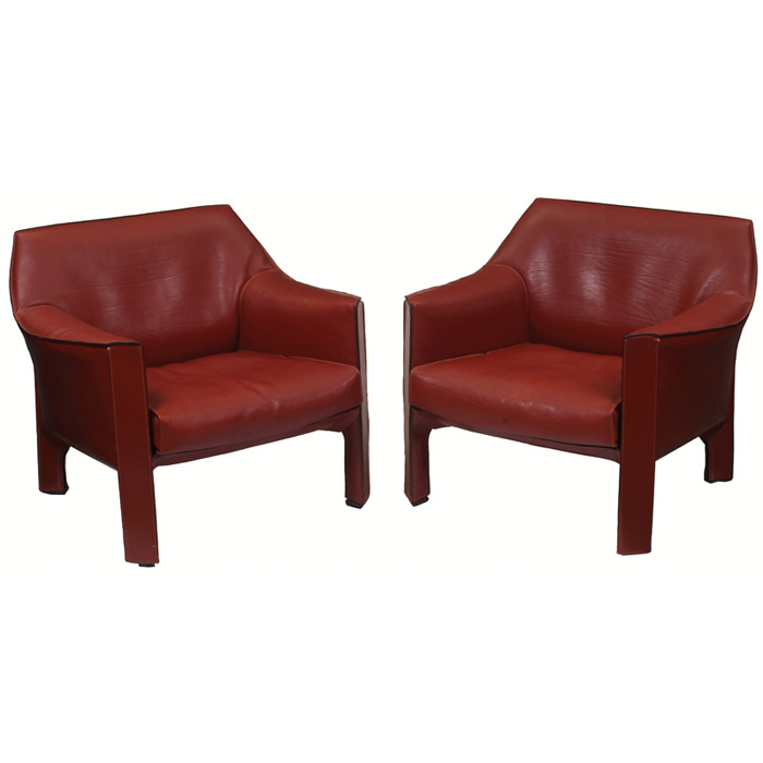 Appraisal: Mario Bellini Cab lounge chairs by Cassina pair welded steel