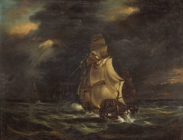 Appraisal: Attributed to Richard Brydges Beechey British - Losing a sail